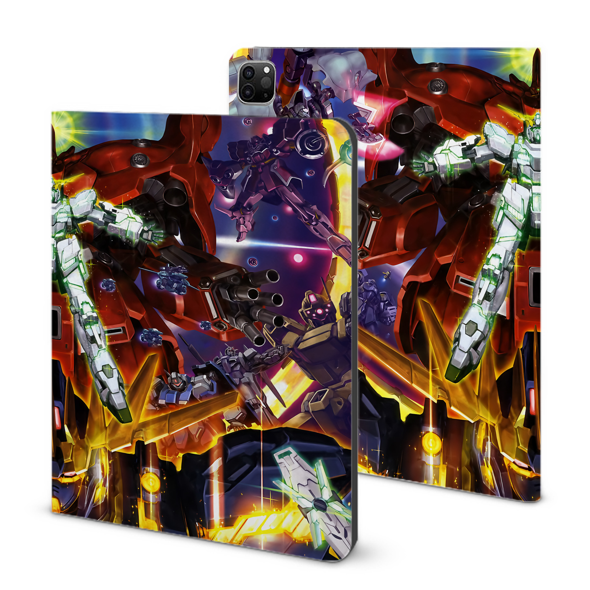 （画像用） 機動戦士ガンダム Mobile Suit Gundam IPad ケース ブック型 PUレザー TPU 耐衝撃 軽量 薄型 ペン収納なし 全面保護 IPad 各モデル対応